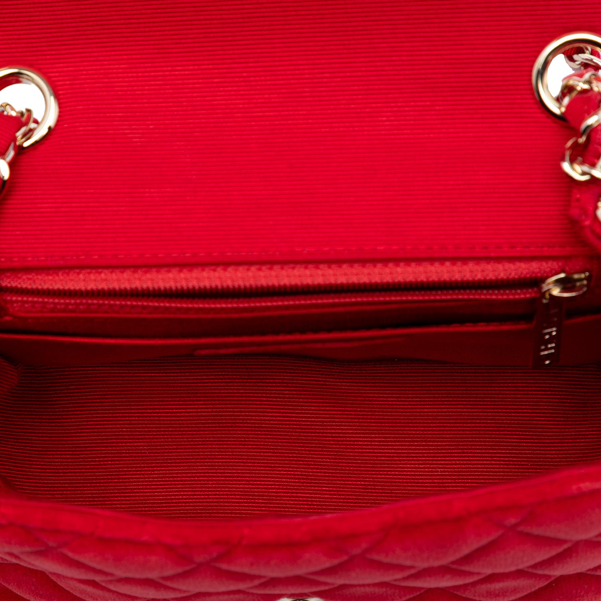 Chanel Mini Square Classic Velvet Single Flap