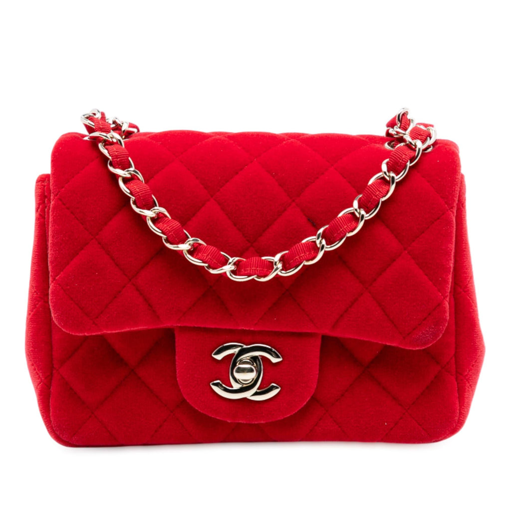 Chanel Mini Square Classic Velvet Single Flap