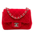 Chanel Mini Square Classic Velvet Single Flap
