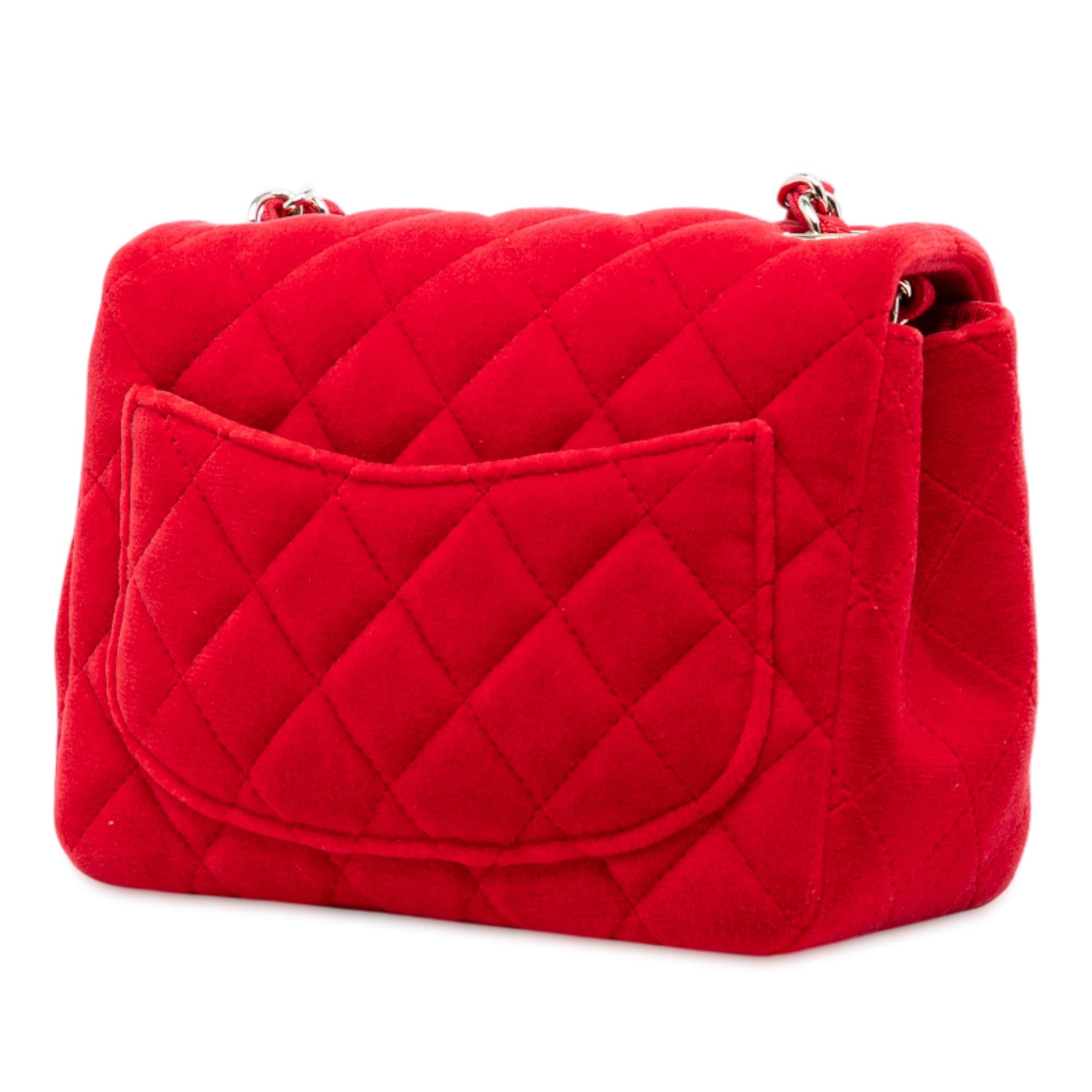 Chanel Mini Square Classic Velvet Single Flap