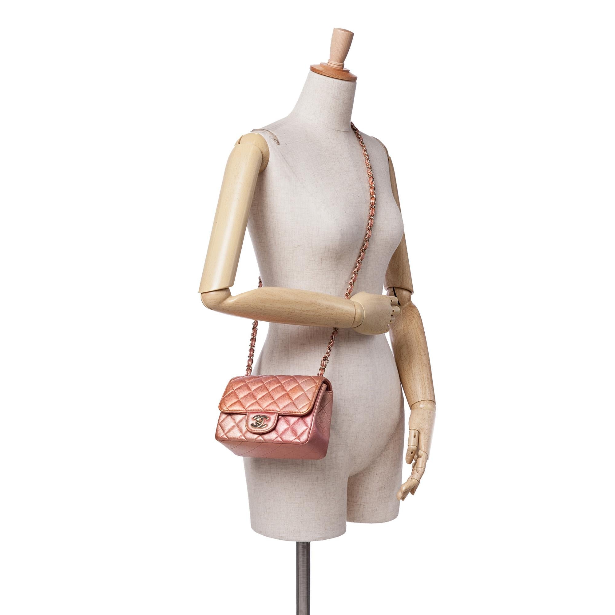 Chanel Mini Square Iridescent Calfskin Flap