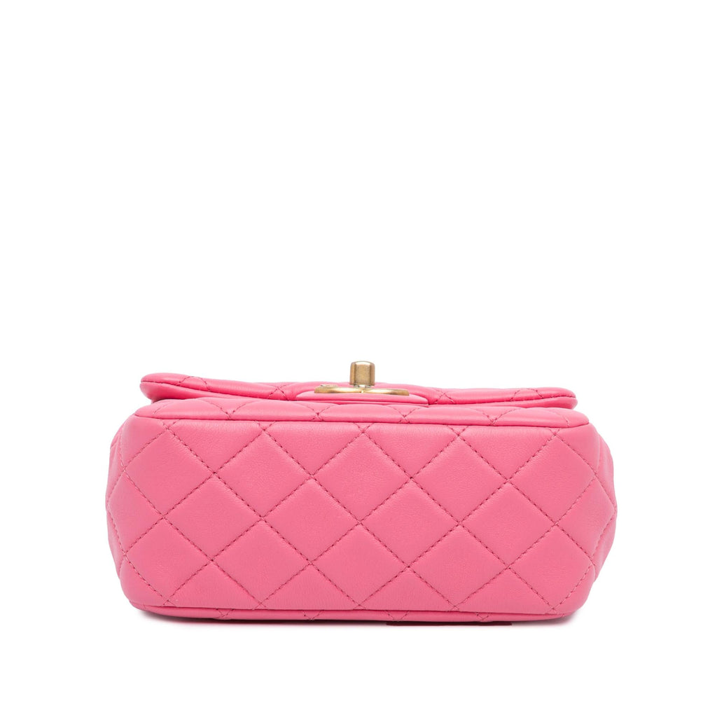 Chanel Mini Square Lambskin Pearl Samba Flap