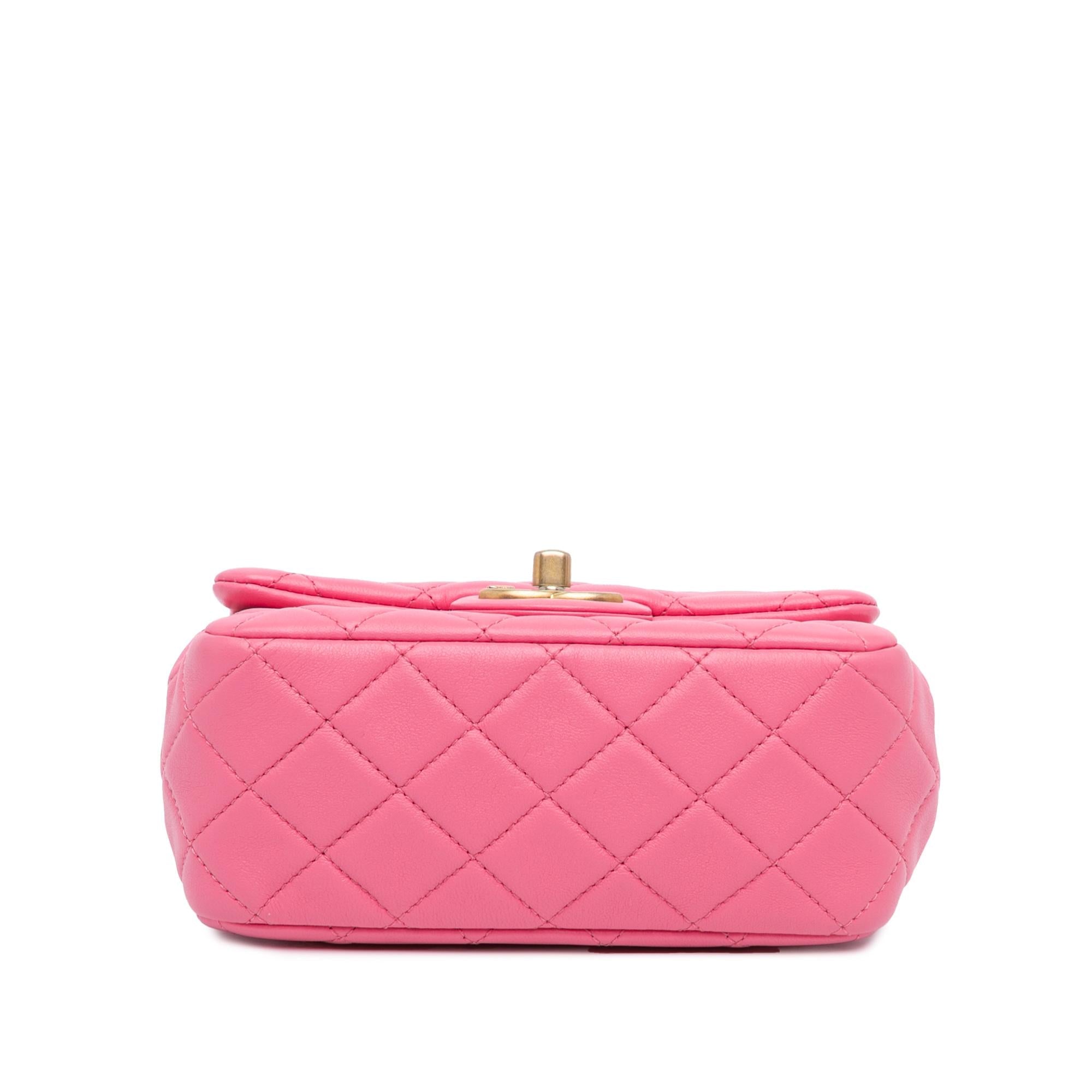 Chanel Mini Square Lambskin Pearl Samba Flap
