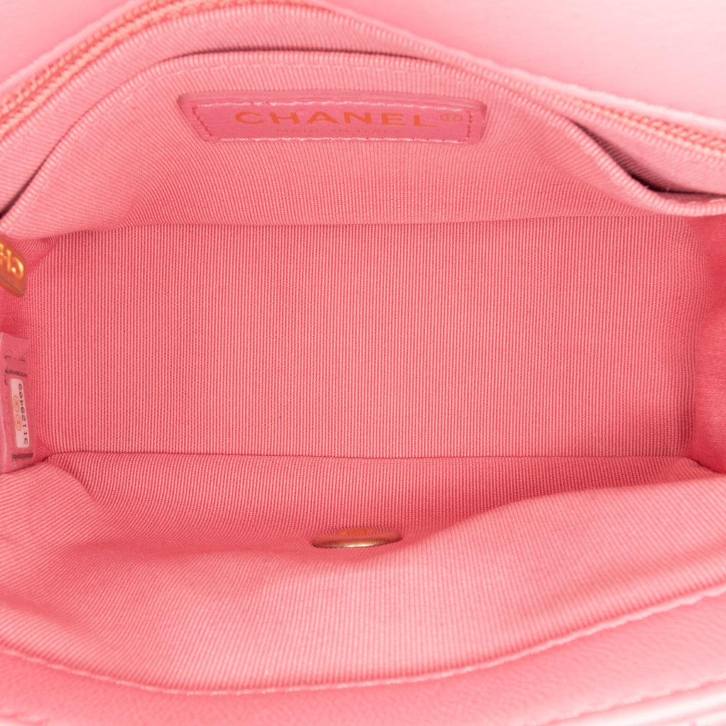 Chanel Mini Square Lambskin Pearl Samba Flap