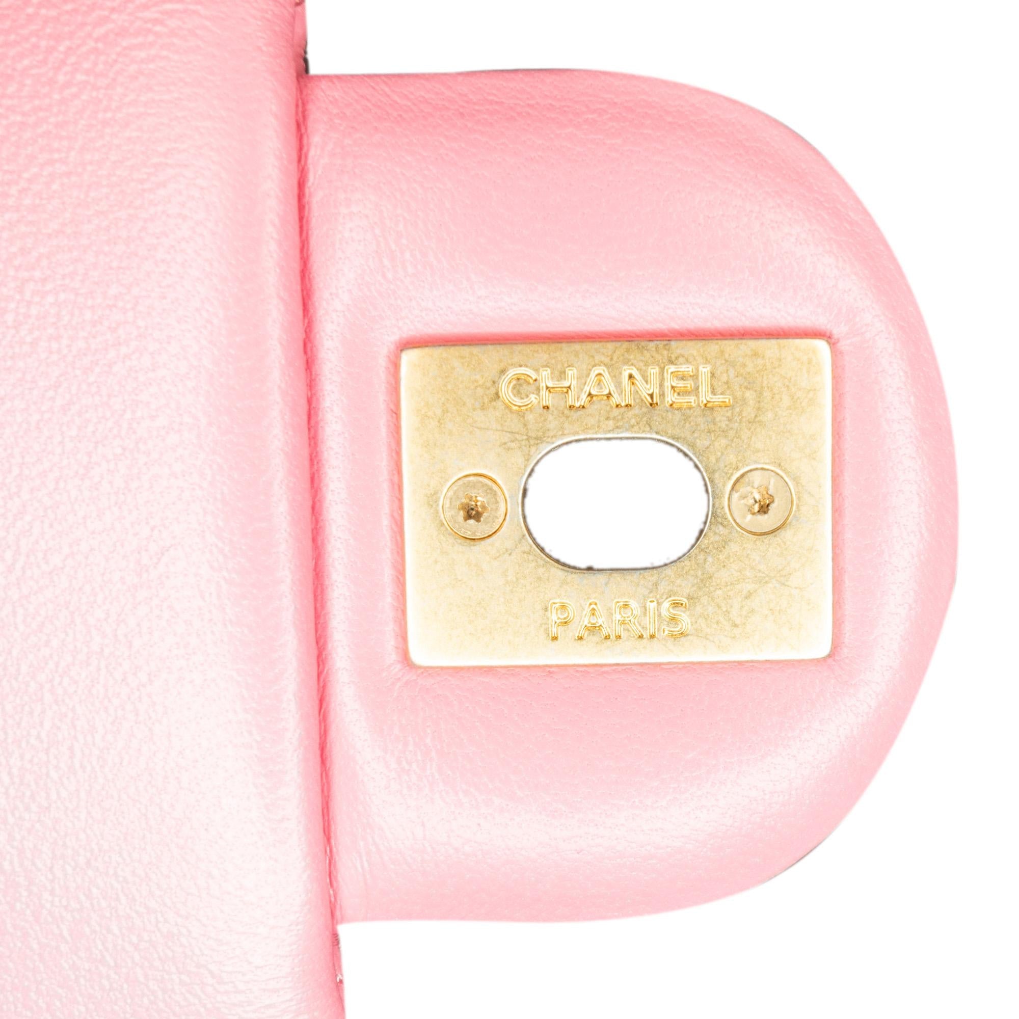 Chanel Mini Square Lambskin Pearl Samba Flap
