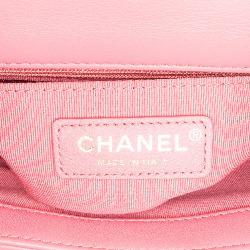 Chanel Mini Square Lambskin Pearl Samba Flap