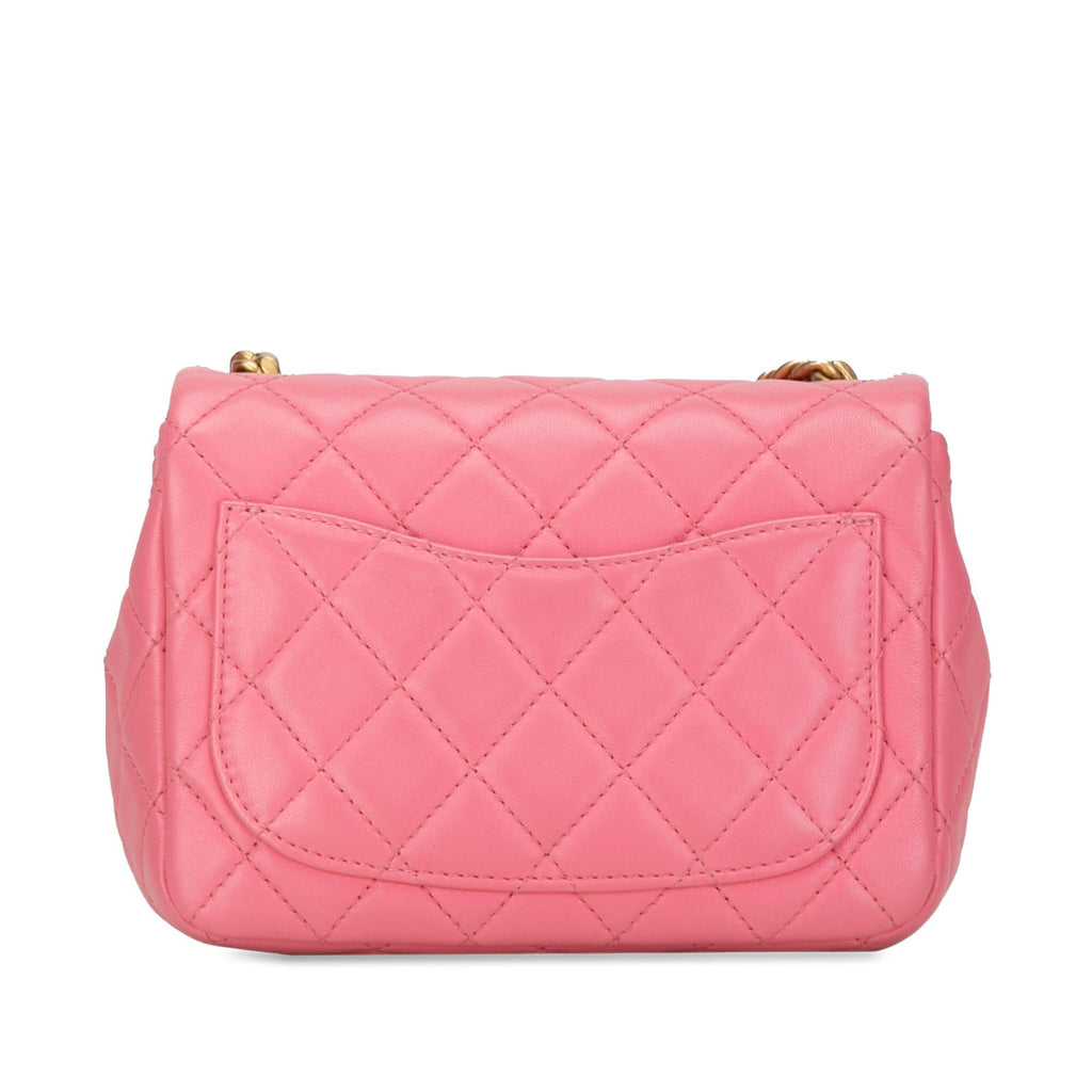 Chanel Mini Square Lambskin Pearl Samba Flap
