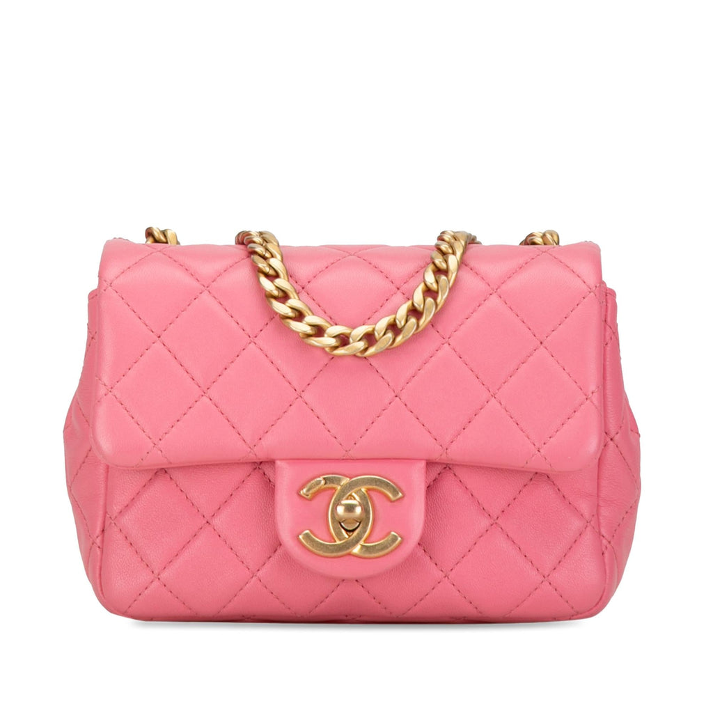 Chanel Mini Square Lambskin Pearl Samba Flap