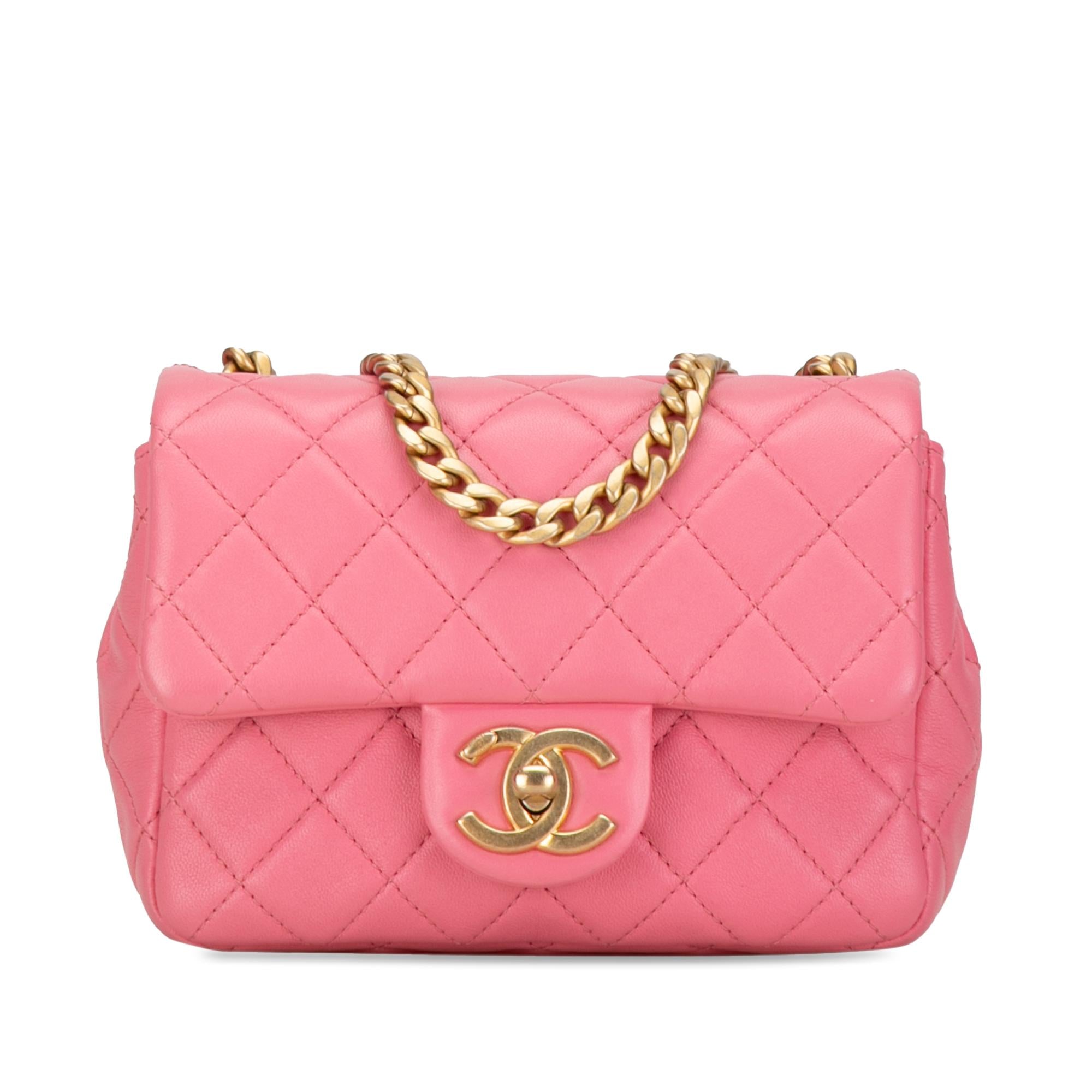 Chanel Mini Square Lambskin Pearl Samba Flap