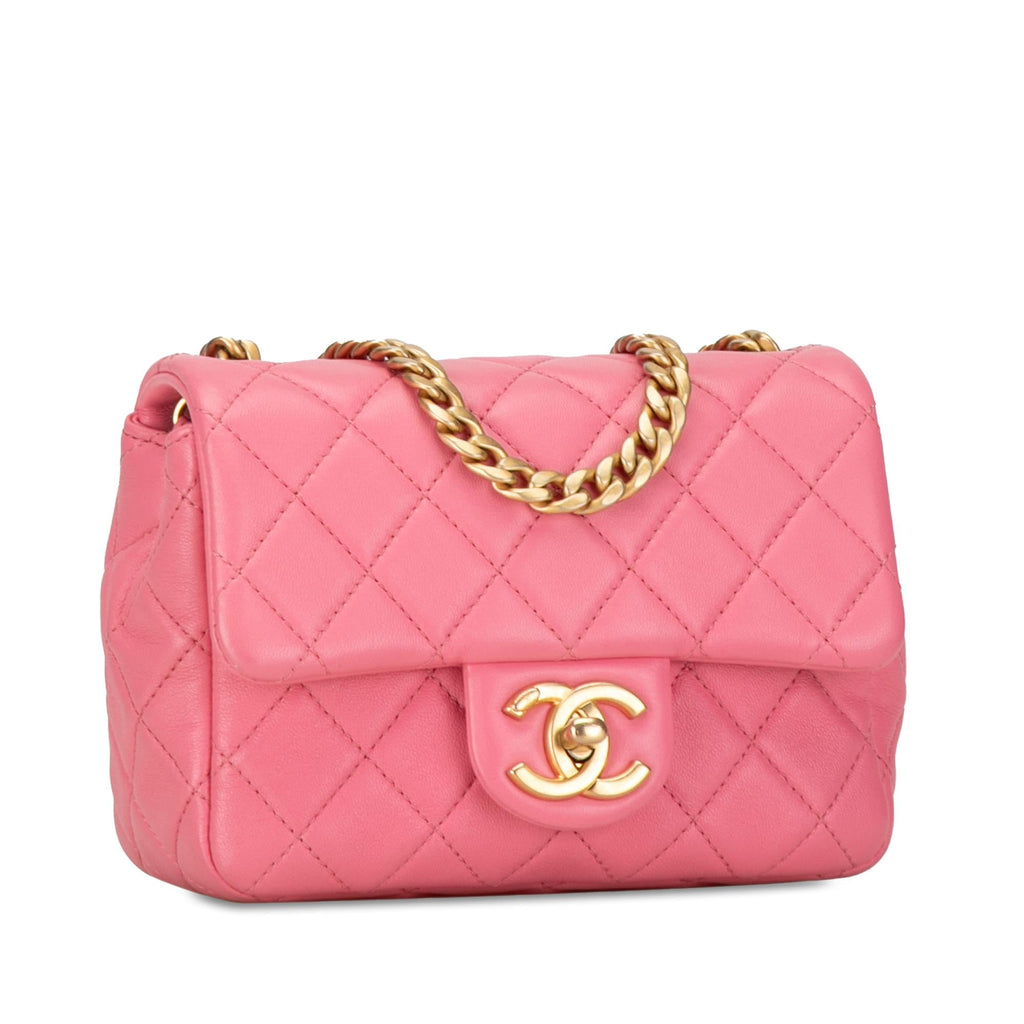 Chanel Mini Square Lambskin Pearl Samba Flap