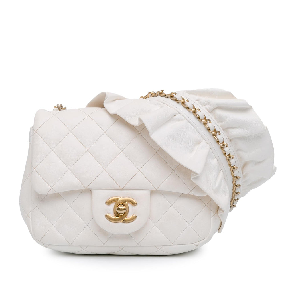 Chanel Mini Square Lambskin Romance Single Flap (SHG-cLMyQW)