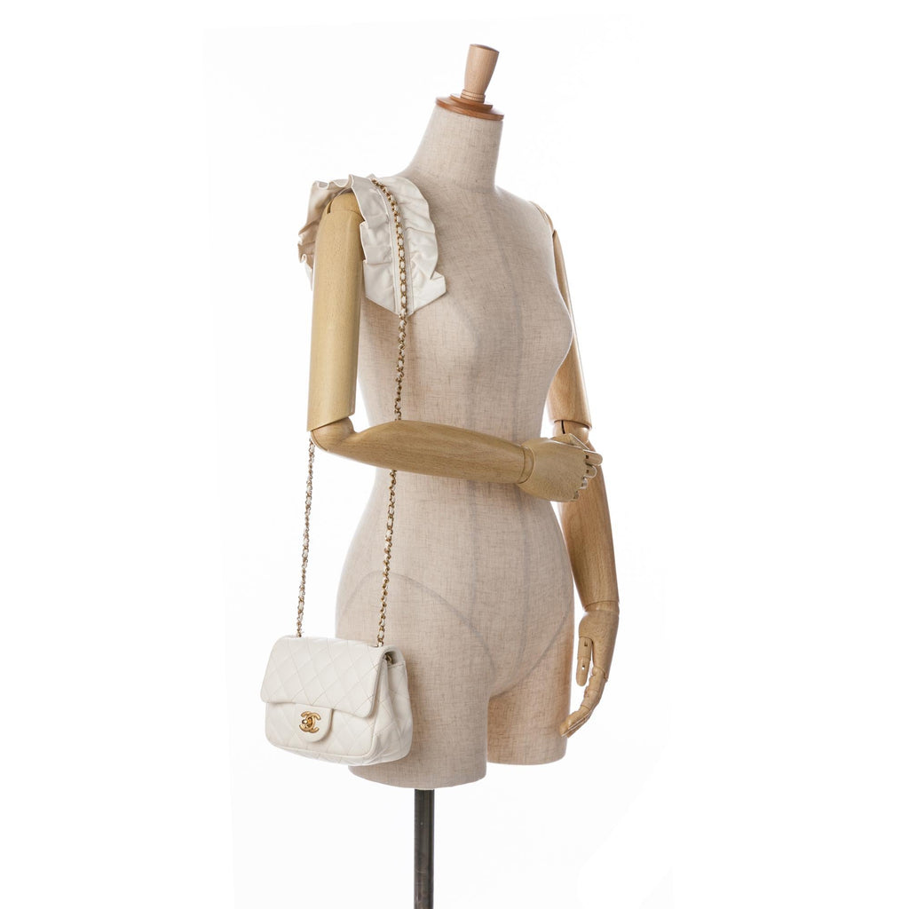 Chanel Mini Square Lambskin Romance Single Flap (SHG-cLMyQW)