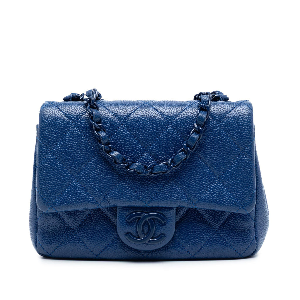 Chanel Mini Square Quilted Caviar CC Incognito Single Flap