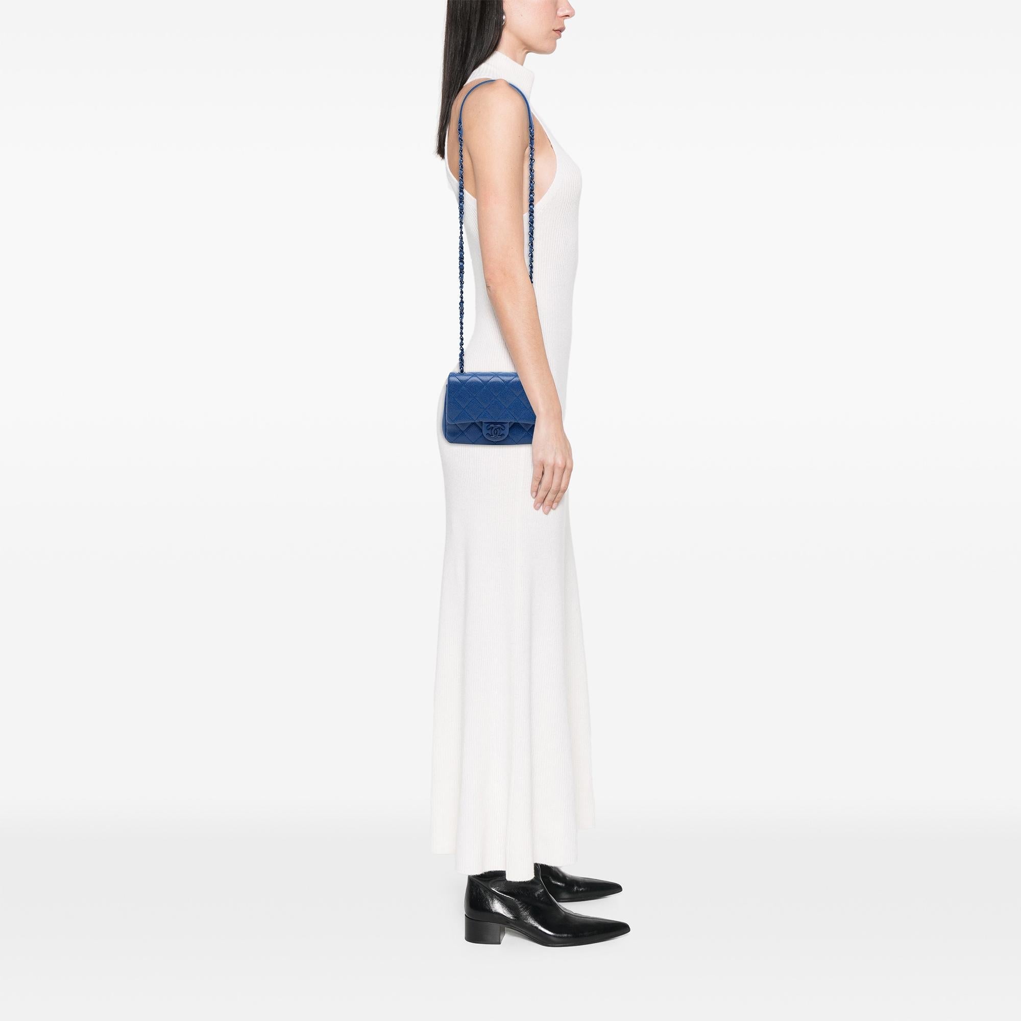 Chanel Mini Square Quilted Caviar CC Incognito Single Flap