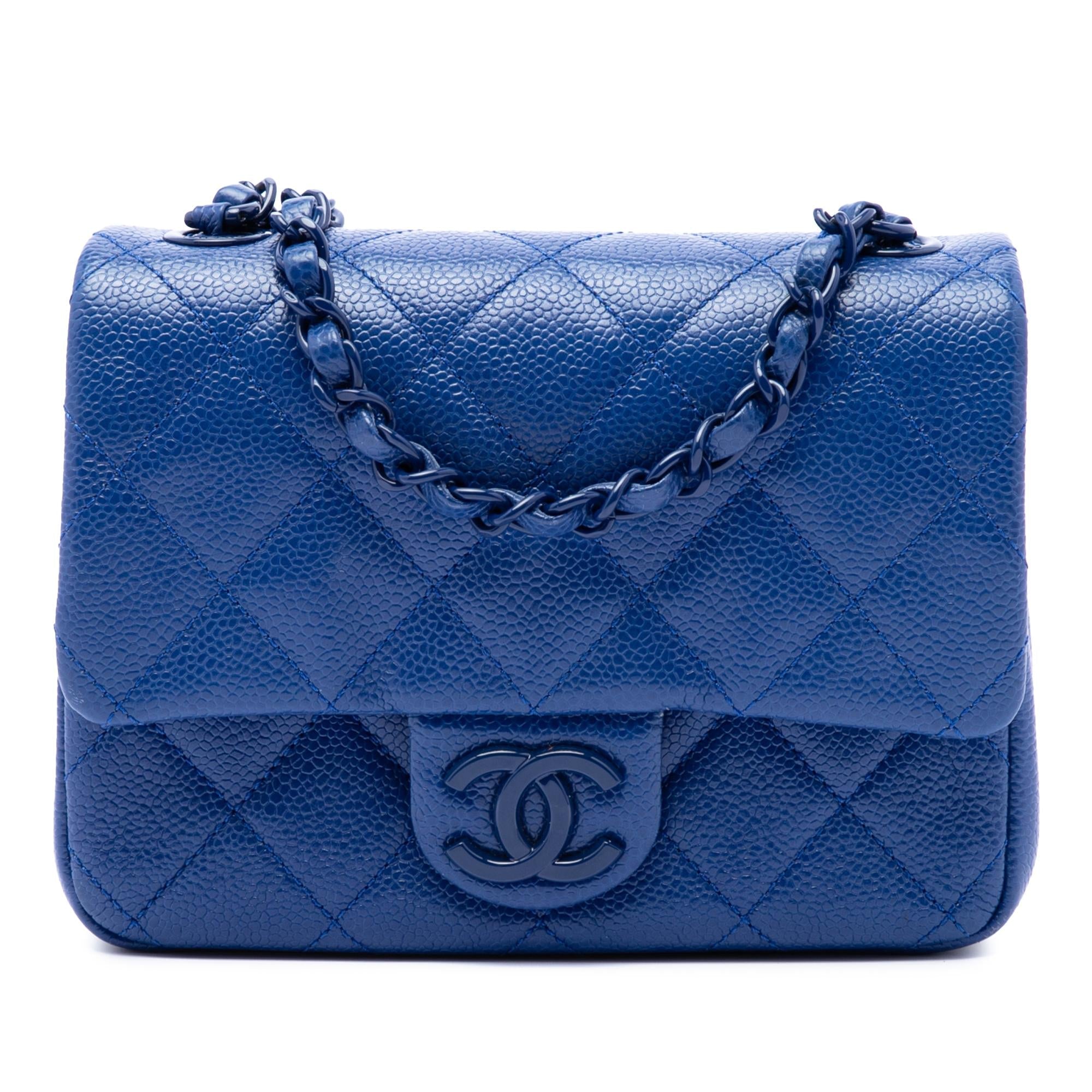 Chanel Mini Square Quilted Caviar CC Incognito Single Flap