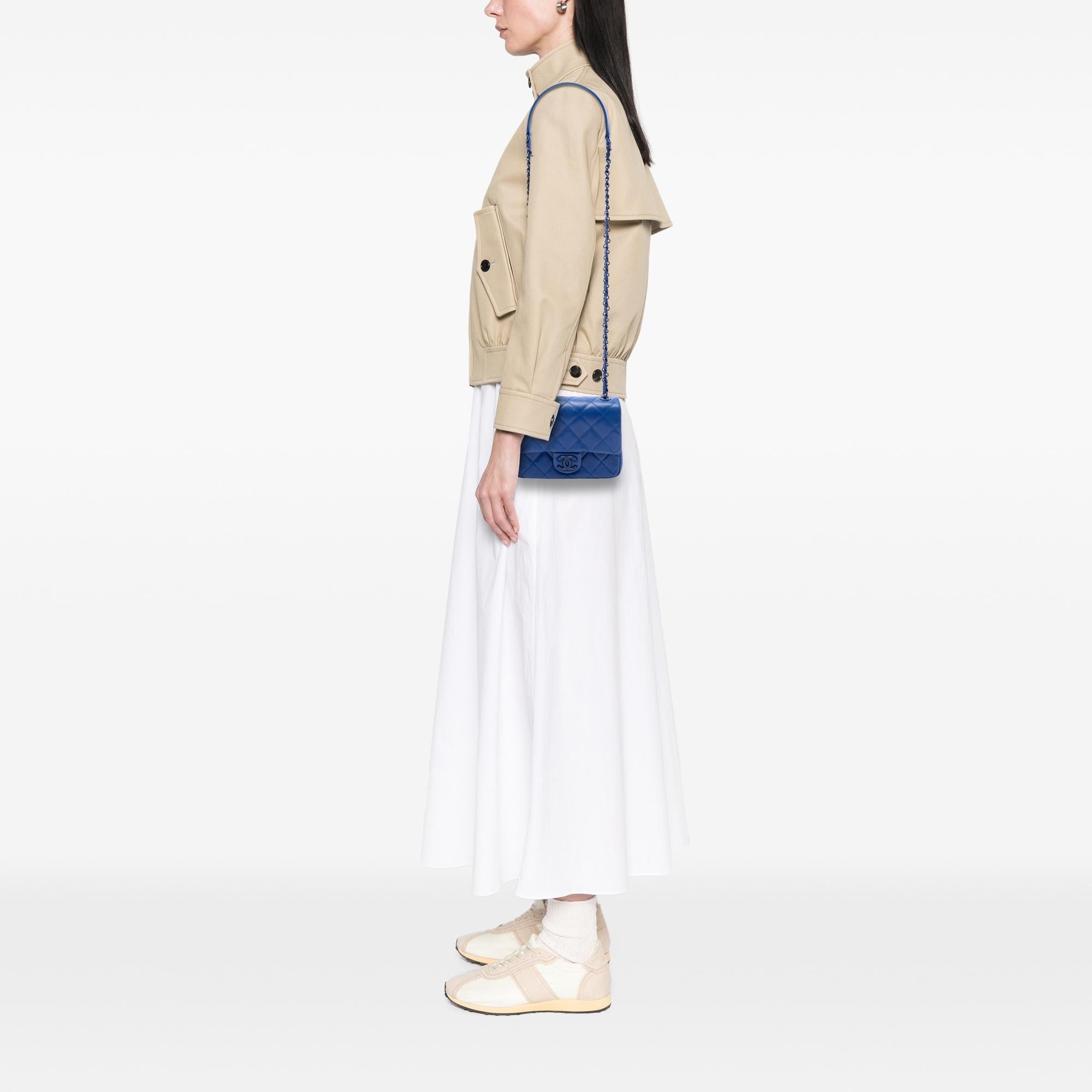 Chanel Mini Square Quilted Caviar CC Incognito Single Flap