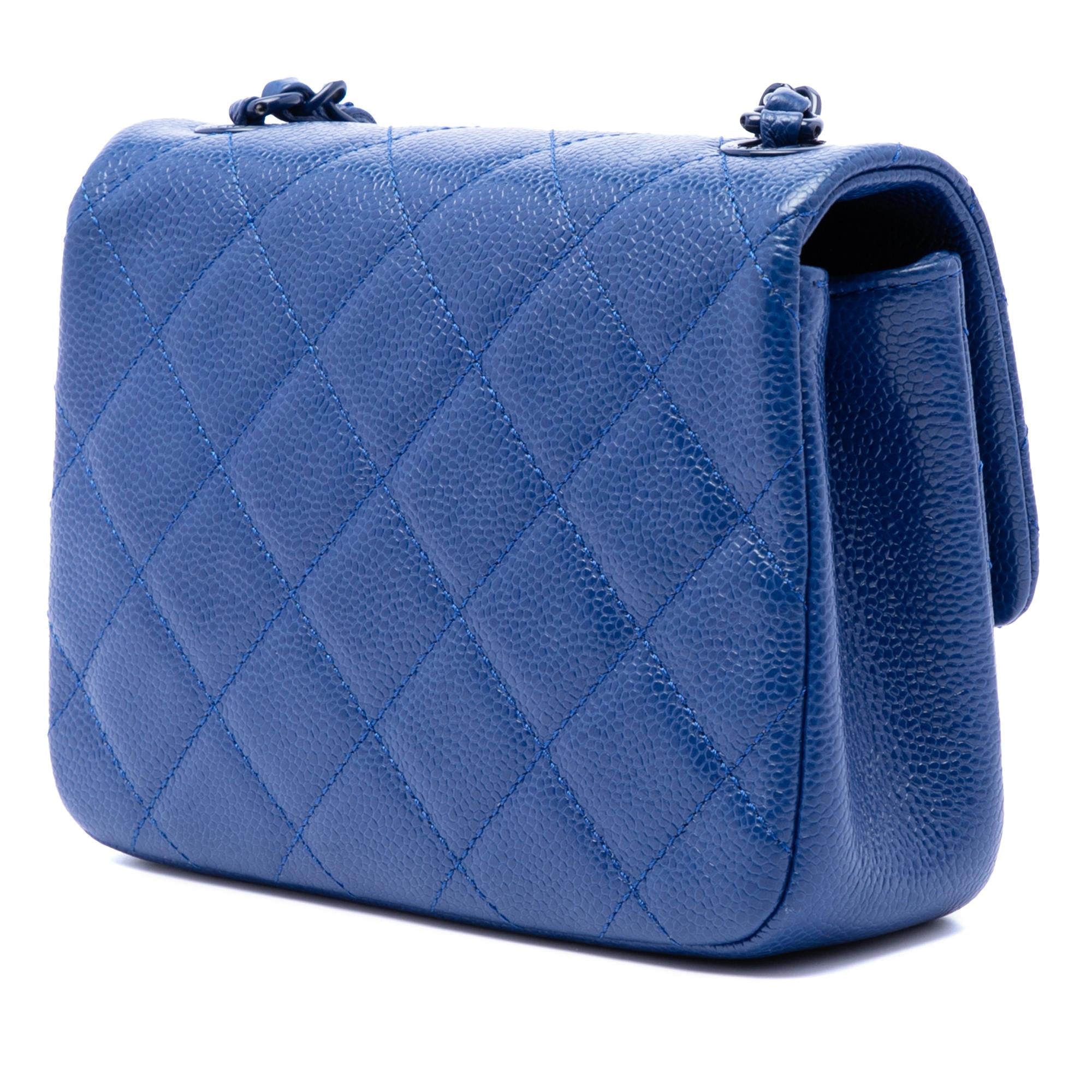 Chanel Mini Square Quilted Caviar CC Incognito Single Flap