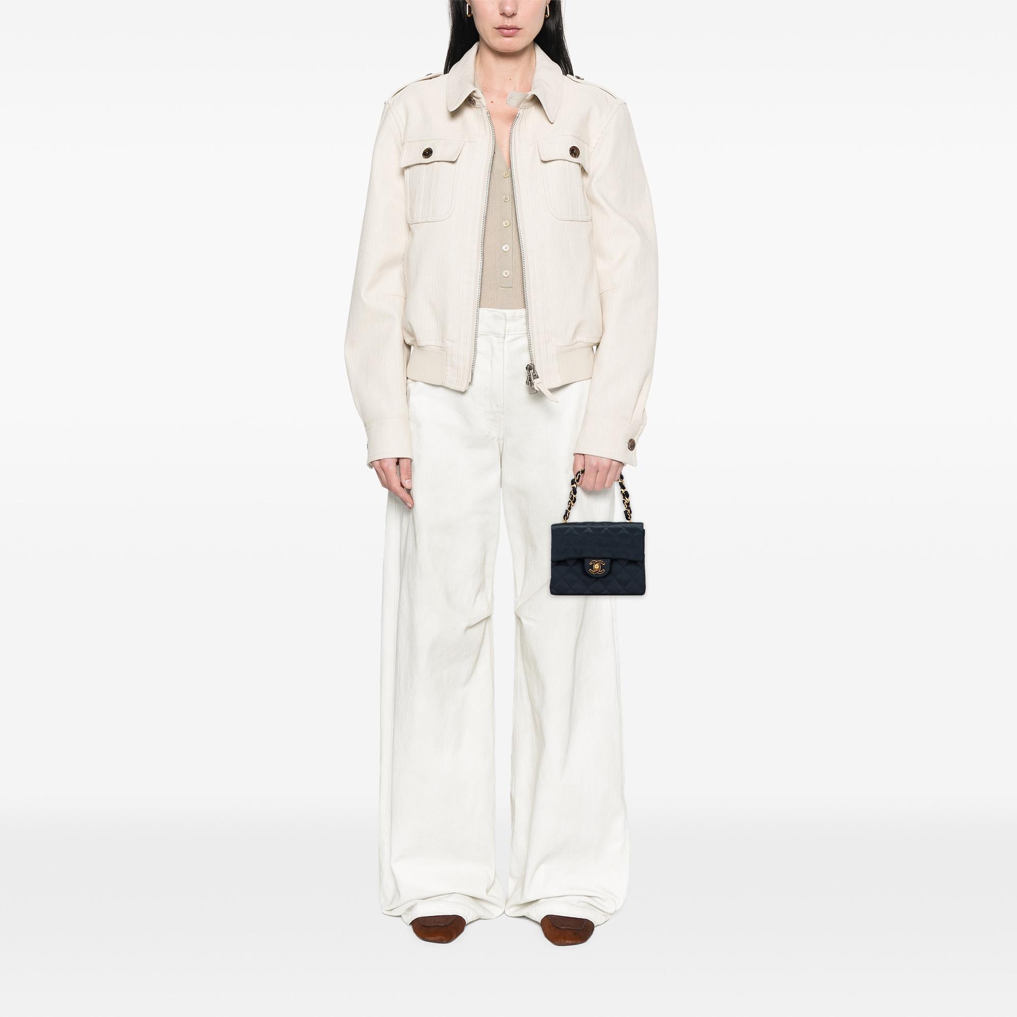 Chanel Mini Square Quilted Satin Single Flap