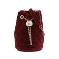 Chanel Mini Velvet Crystal Pearl Crush Bucket Bag