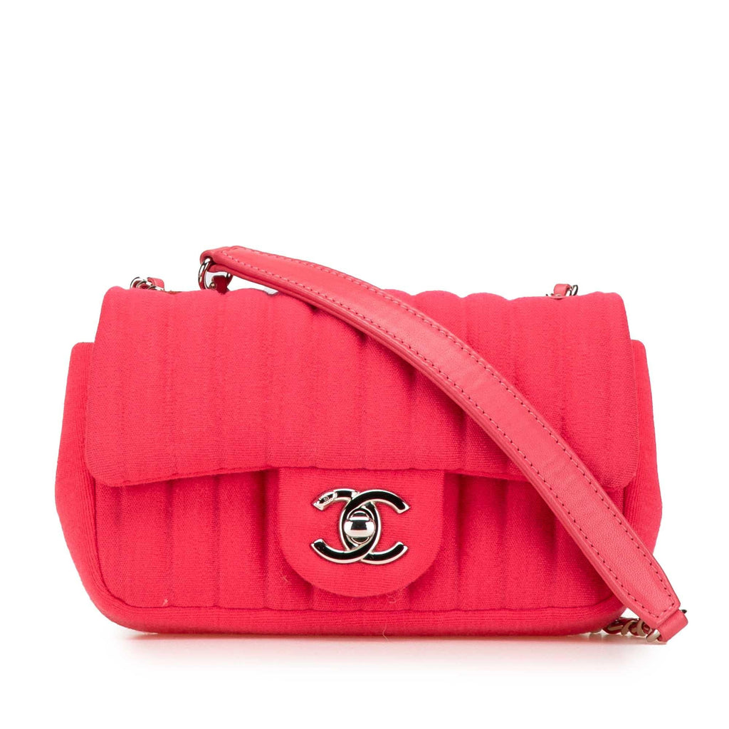 Chanel Mini Vertical Quilted Jersey Single Flap