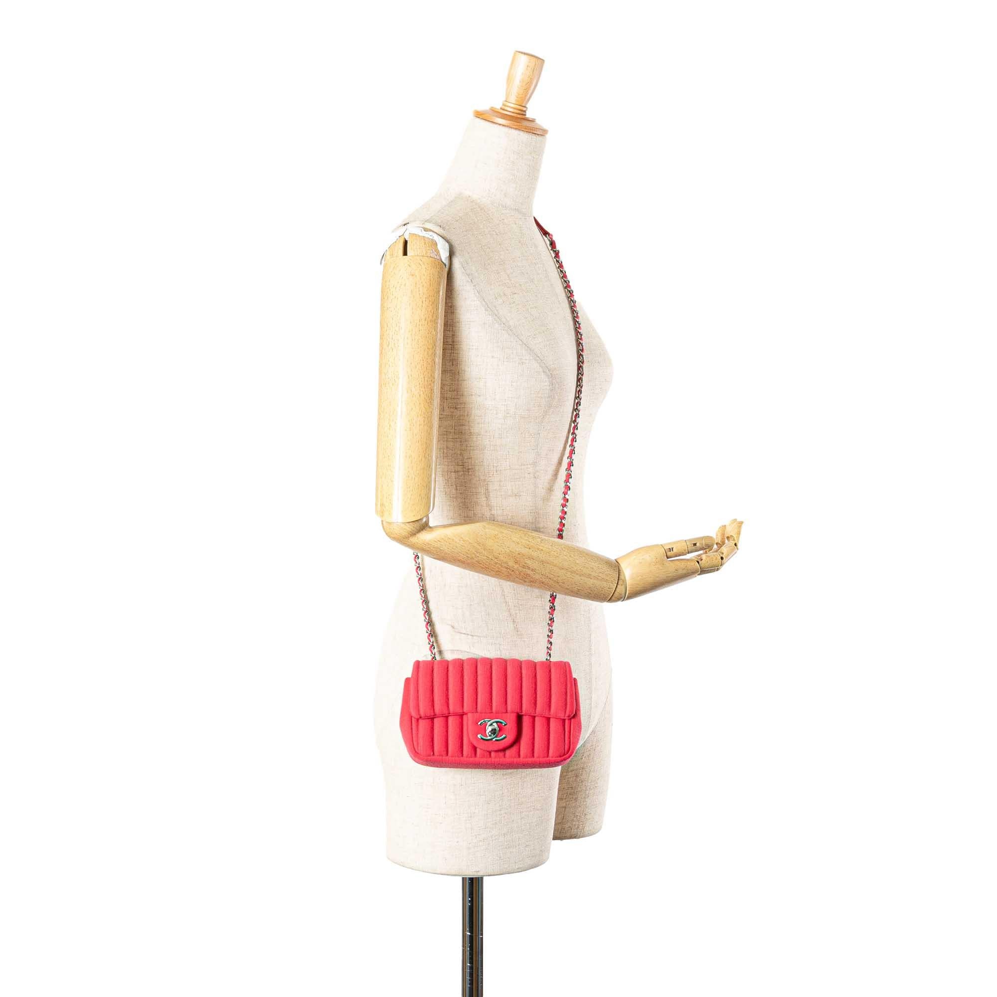 Chanel Mini Vertical Quilted Jersey Single Flap