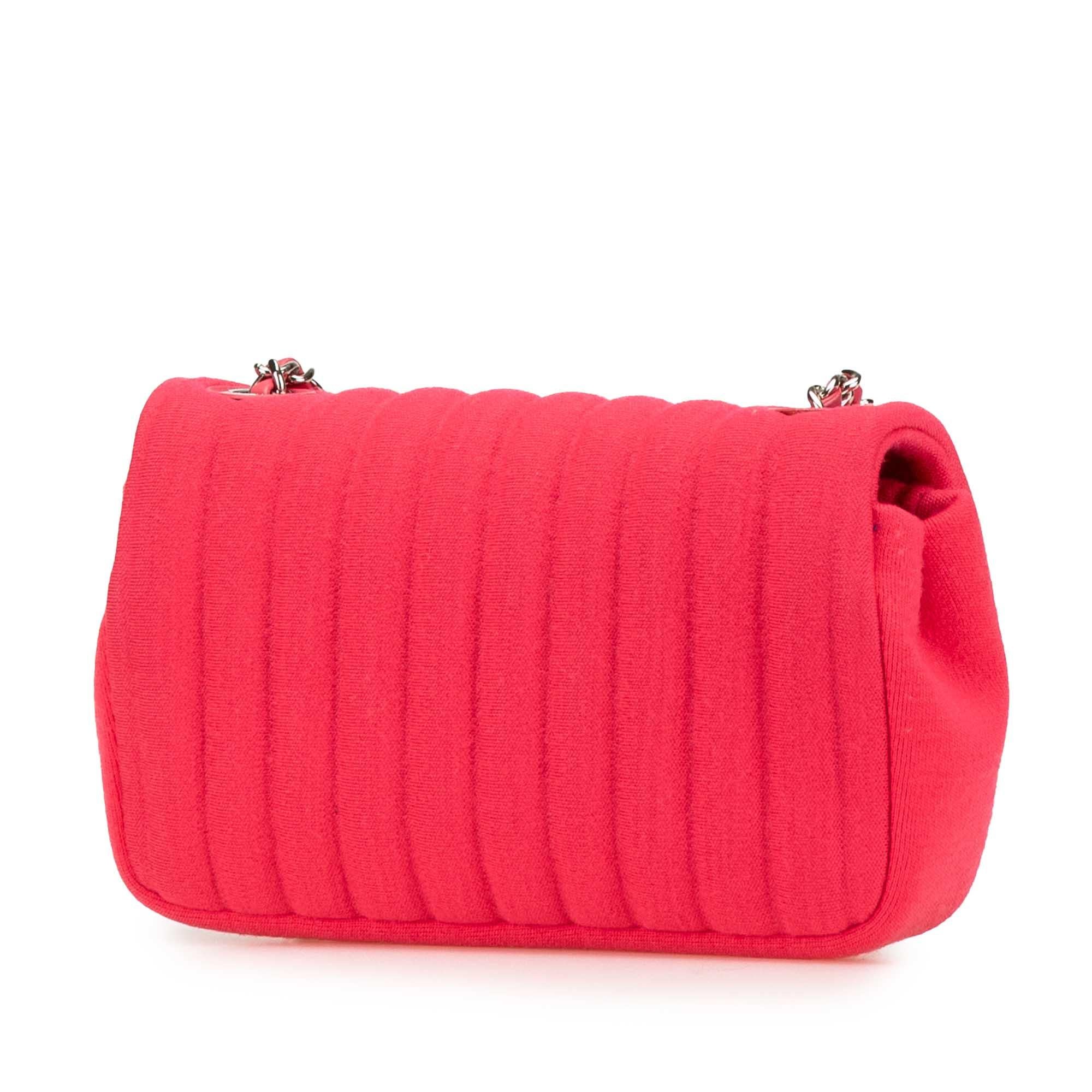 Chanel Mini Vertical Quilted Jersey Single Flap
