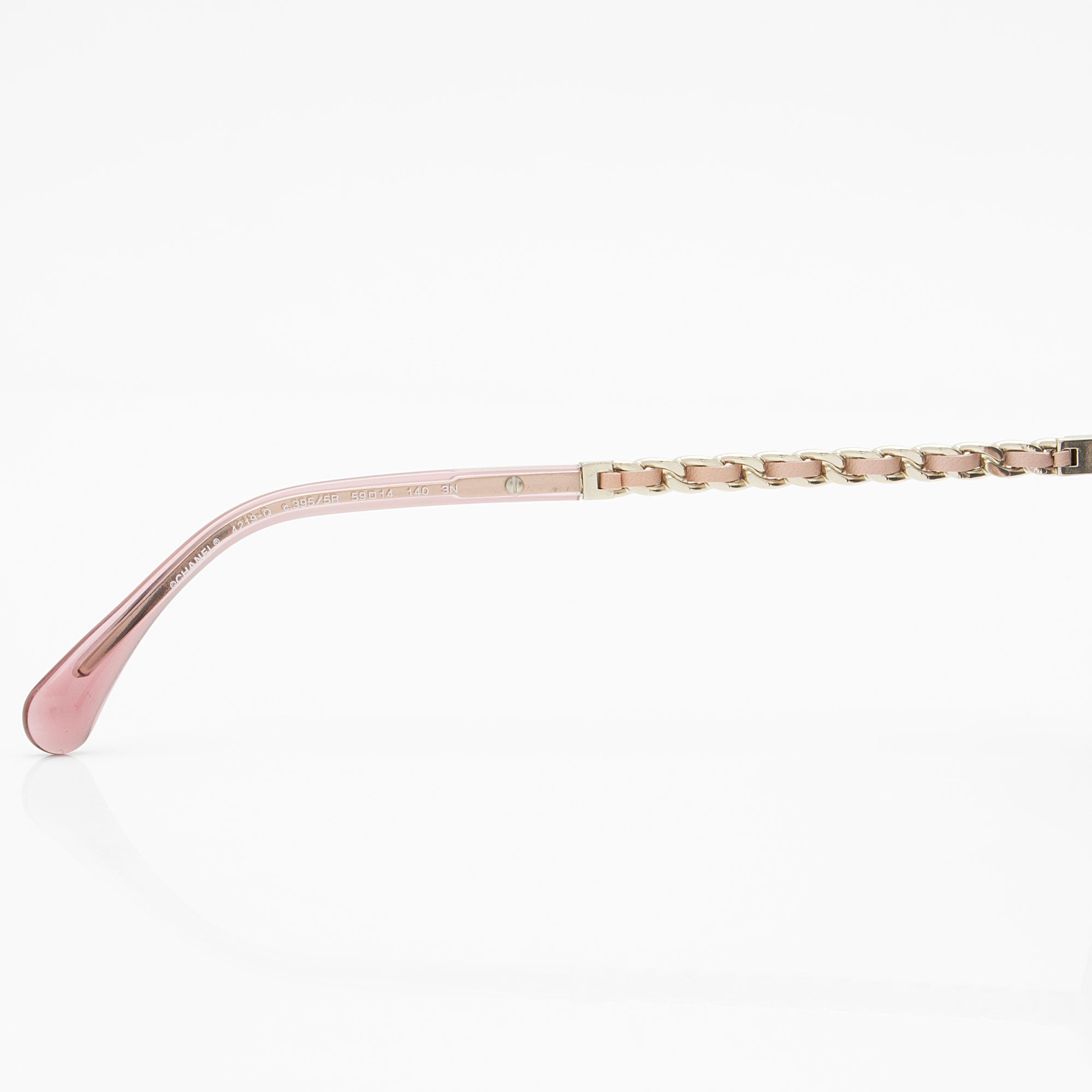 Chanel Mirrored Leather Chain Pilot Winter Avaitor Sunglasses