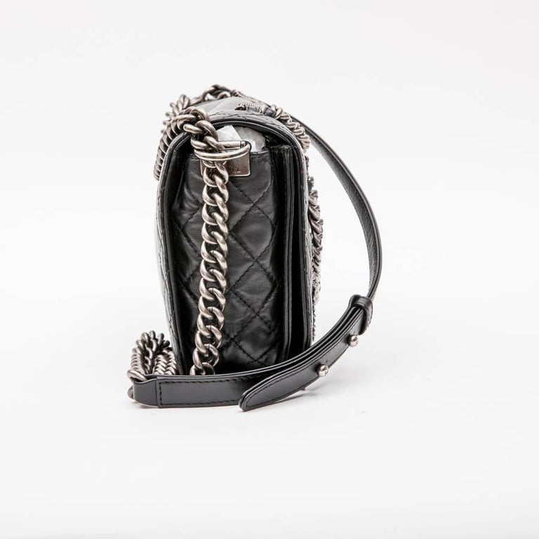 CHANEL 'Multi Chains' Boy Bag in Black Lambskin
