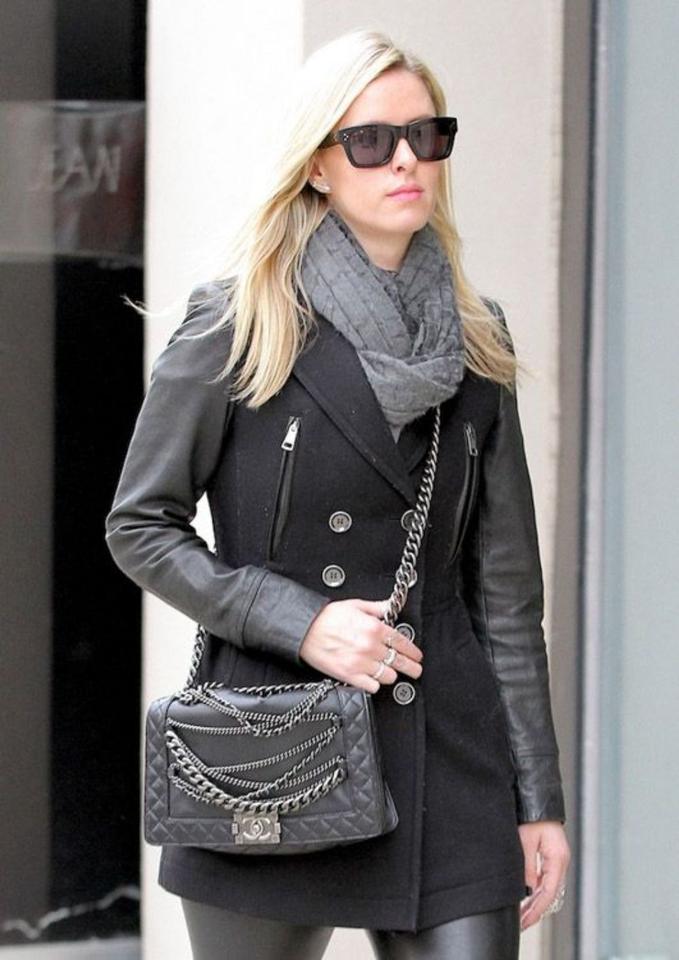 CHANEL 'Multi Chains' Boy Bag in Black Lambskin