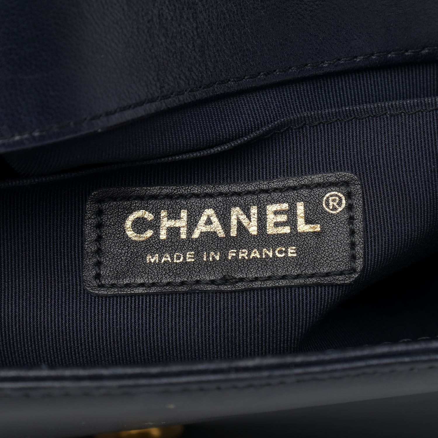 CHANEL LAMBSKIN QUILTED MEDIUM BOY FLAP BAG NAVY