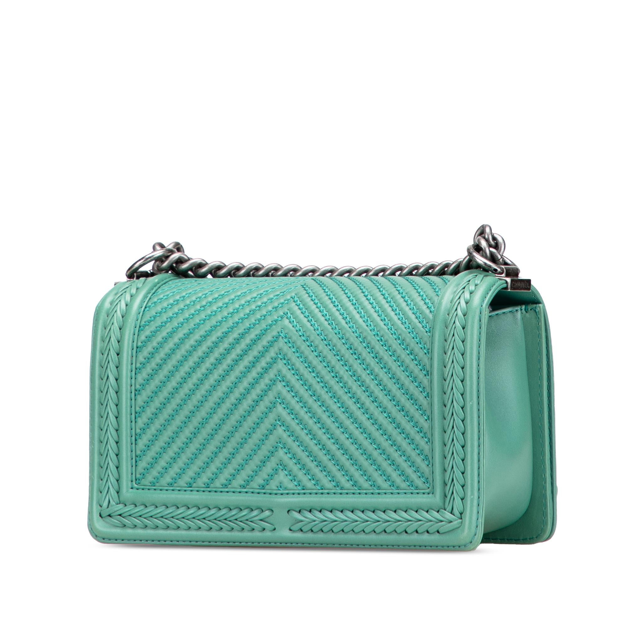 Chanel New Medium Braided Chevron Lambskin Boy Flap