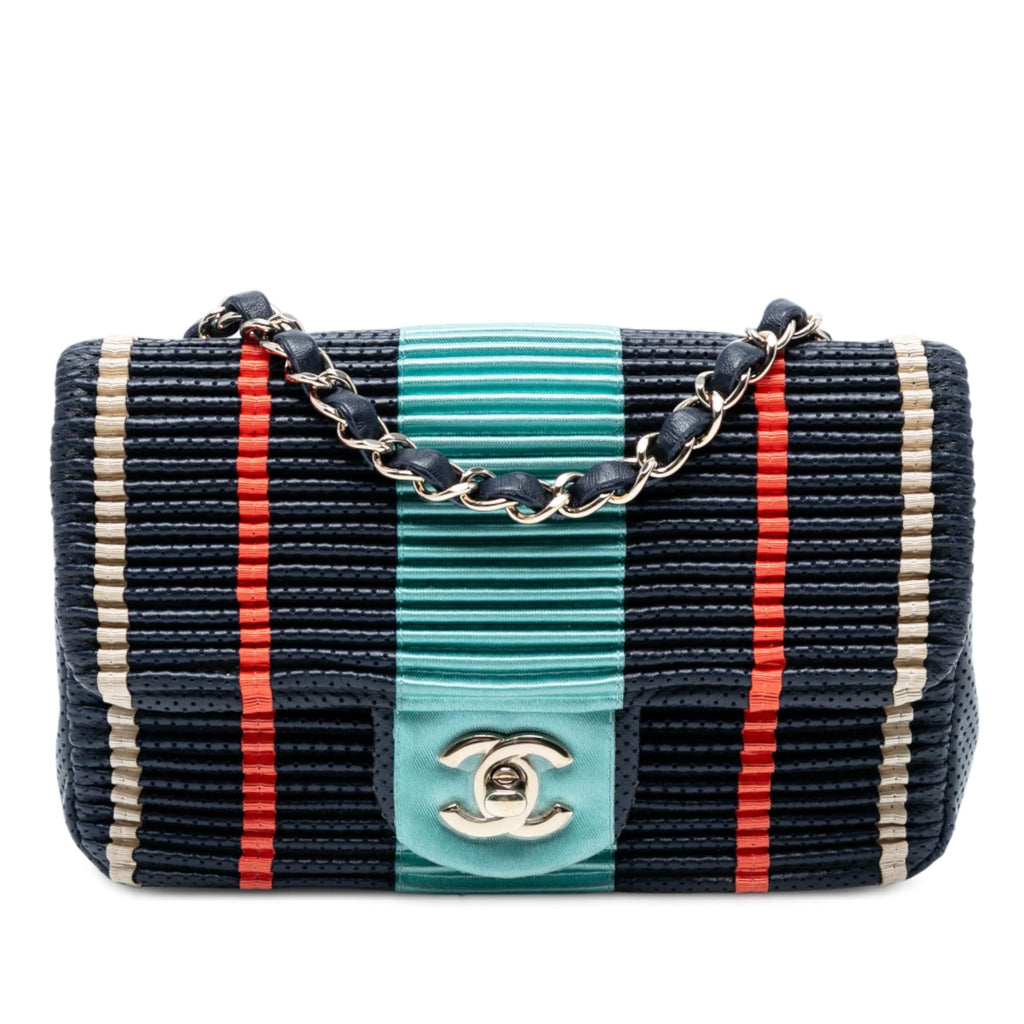 Chanel New Mini Pleated Perforated Lambskin Single Flap