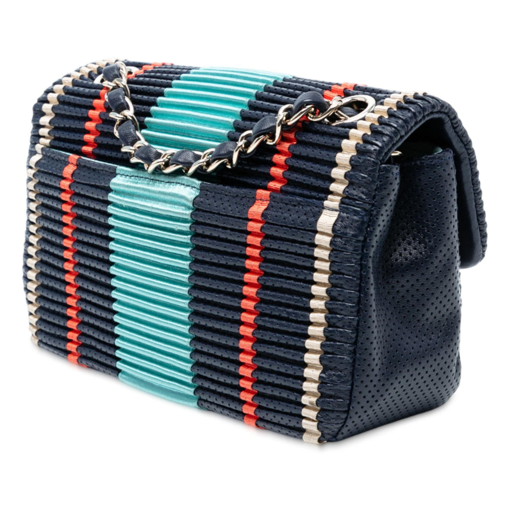 Chanel New Mini Pleated Perforated Lambskin Single Flap