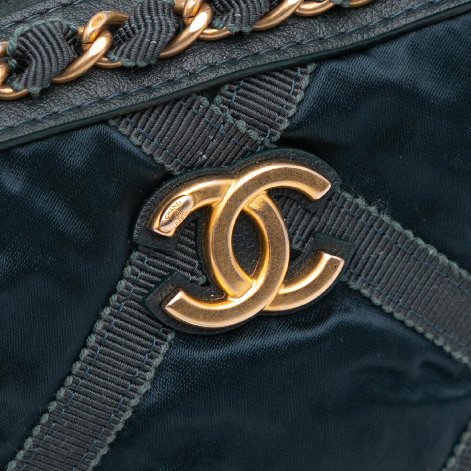 Chanel Nylon Grosgrain Lifestyle Clutch with Chain