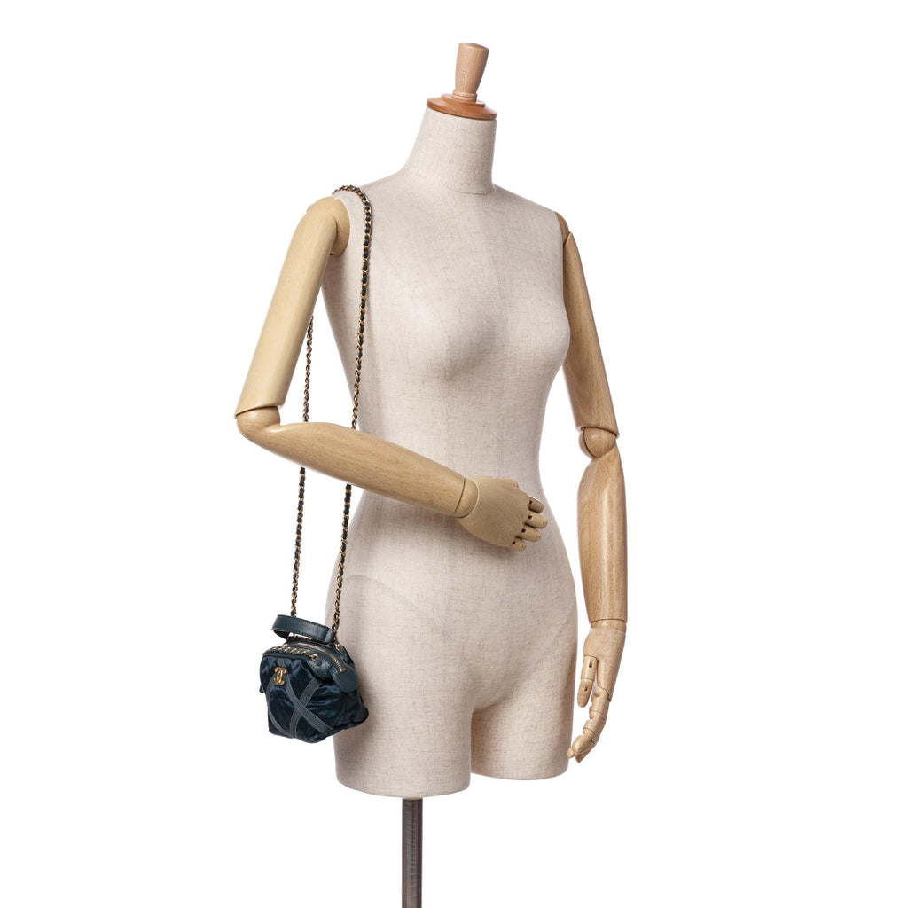 Chanel Nylon Grosgrain Lifestyle Clutch with Chain