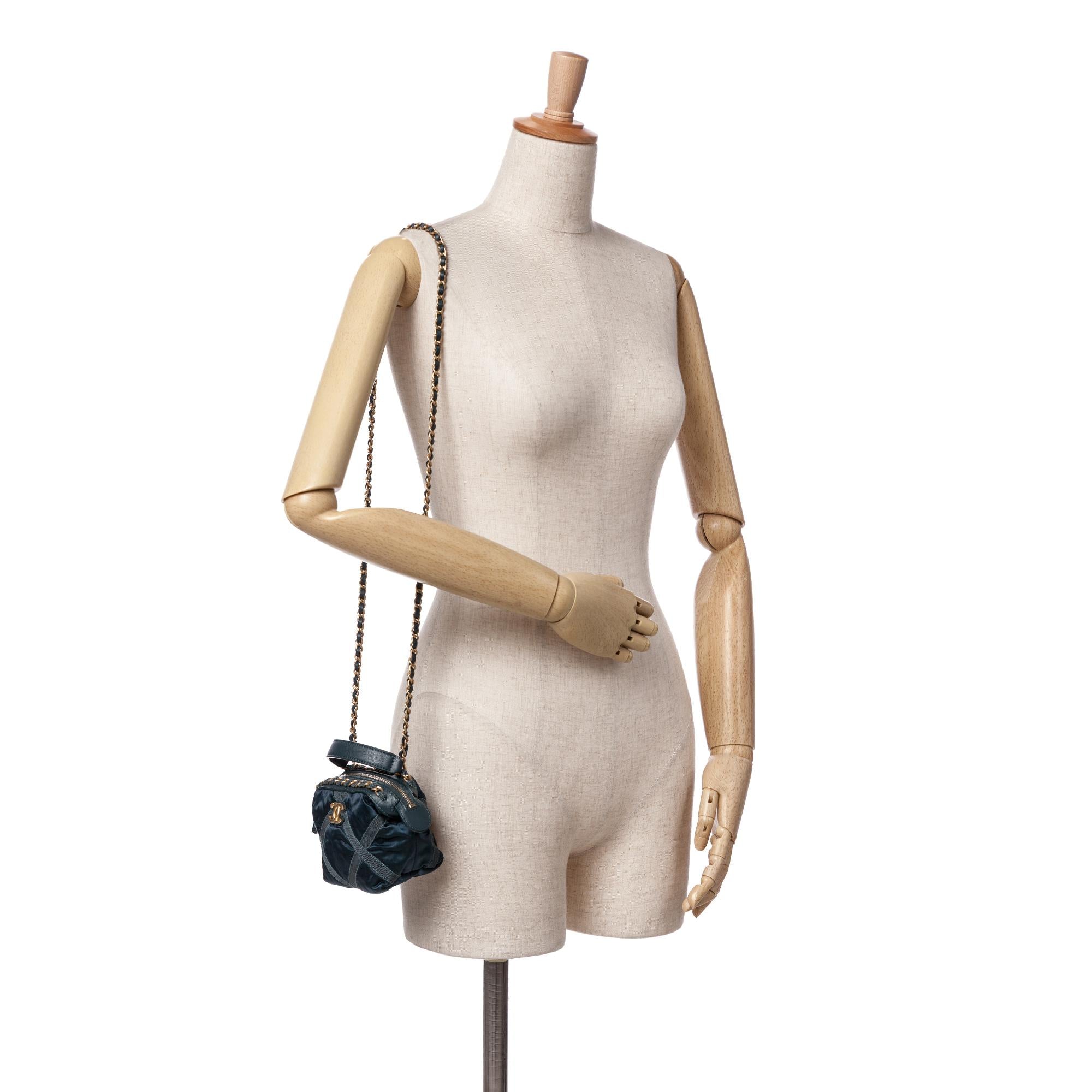 Chanel Nylon Grosgrain Lifestyle Clutch with Chain