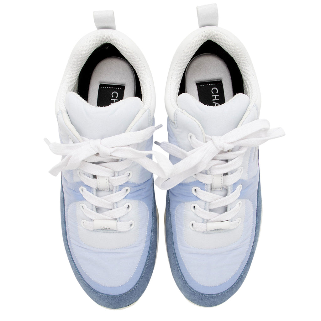 Chanel Nylon Suede CC Sneakers - Size 7 / 37