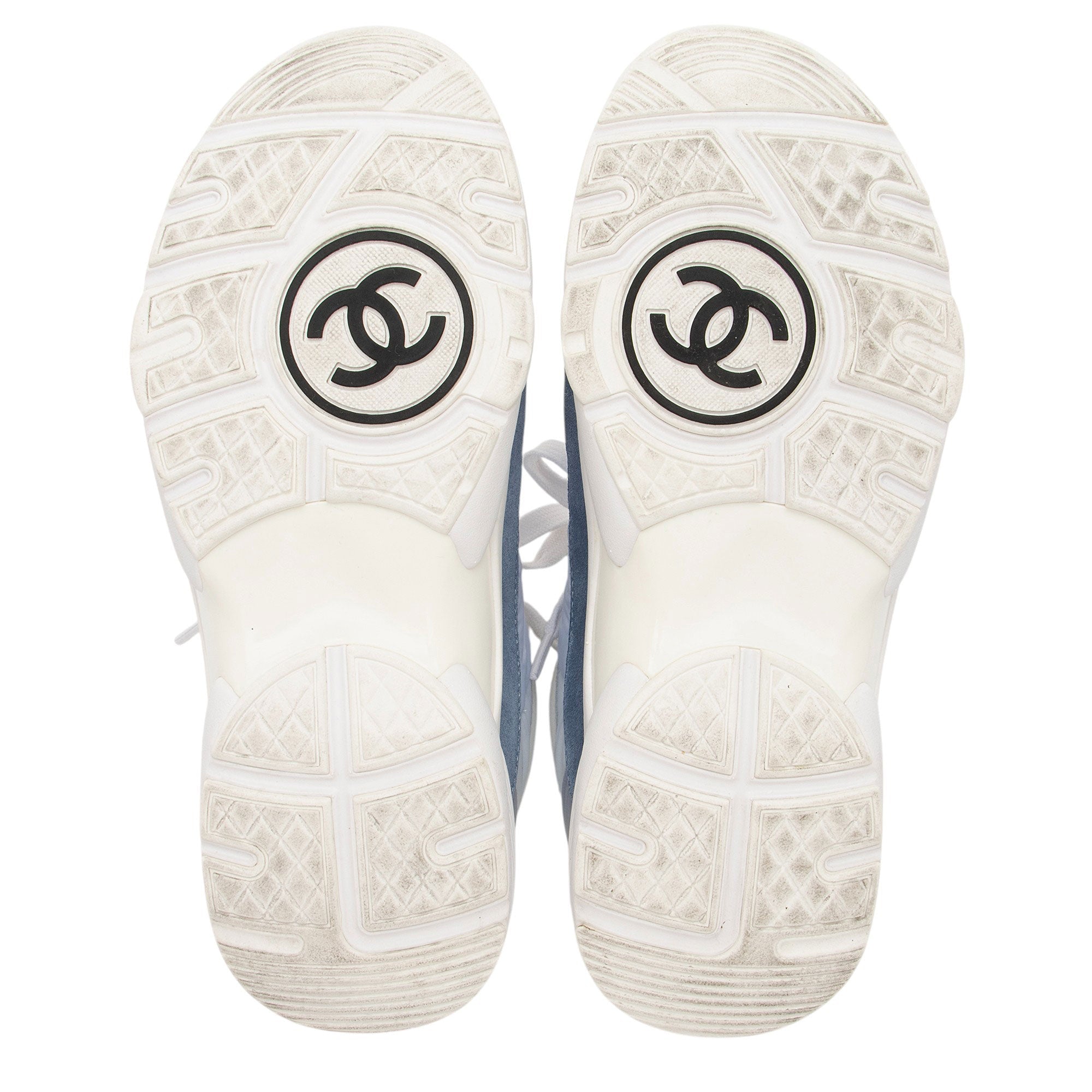 Chanel Nylon Suede CC Sneakers - Size 7 / 37