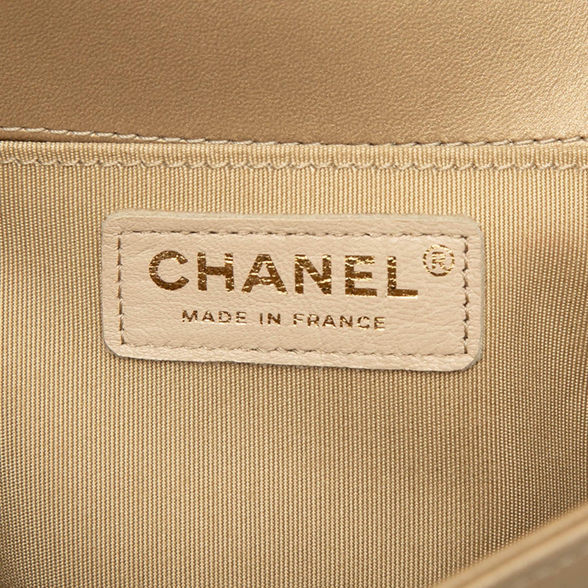 Chanel Old Medium Braided Metallic Lambskin Boy Flap