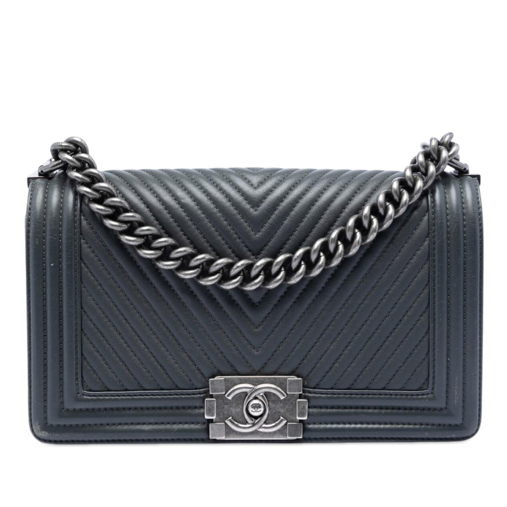 Chanel Old Medium Chevron Lambskin Boy Flap