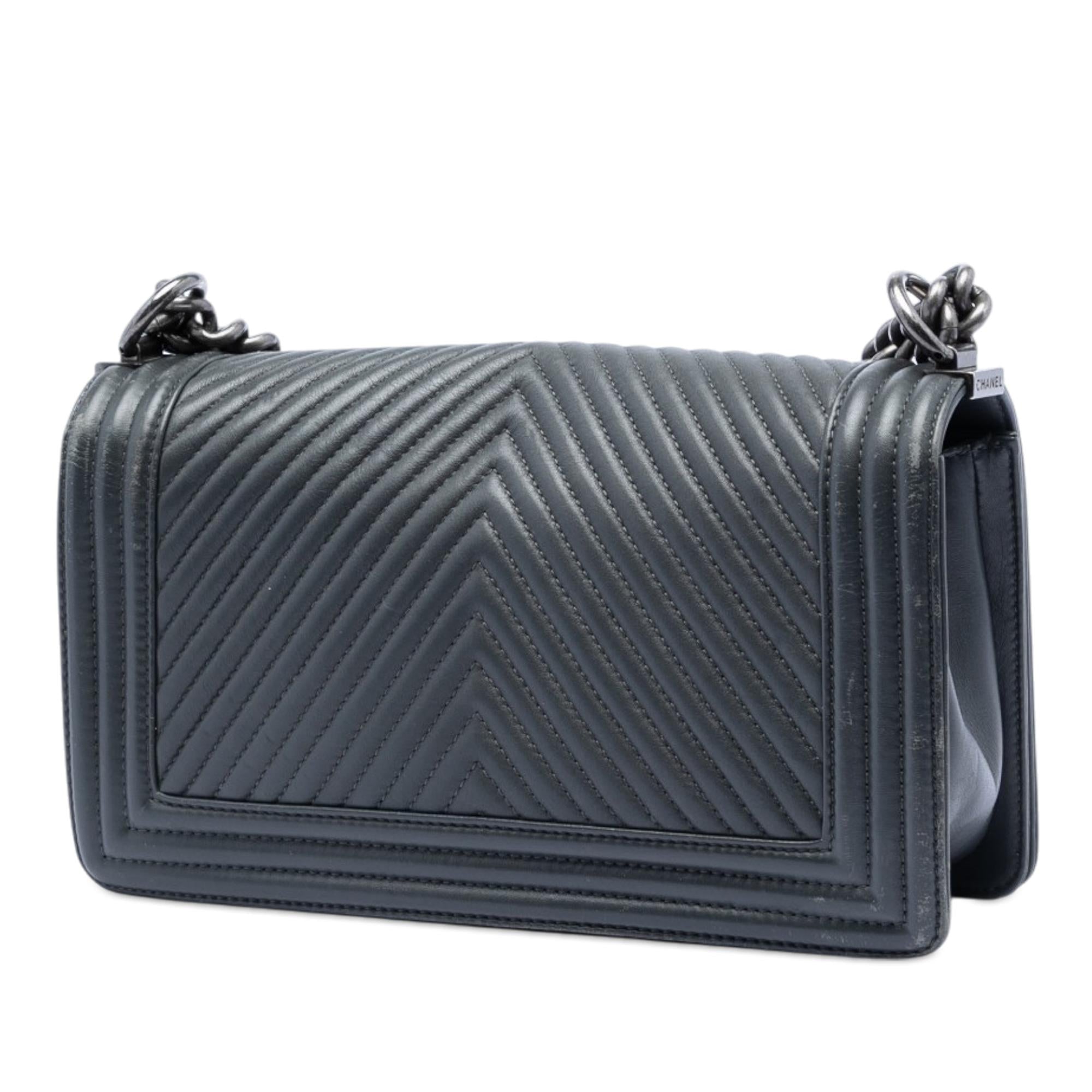 Chanel Old Medium Chevron Lambskin Boy Flap