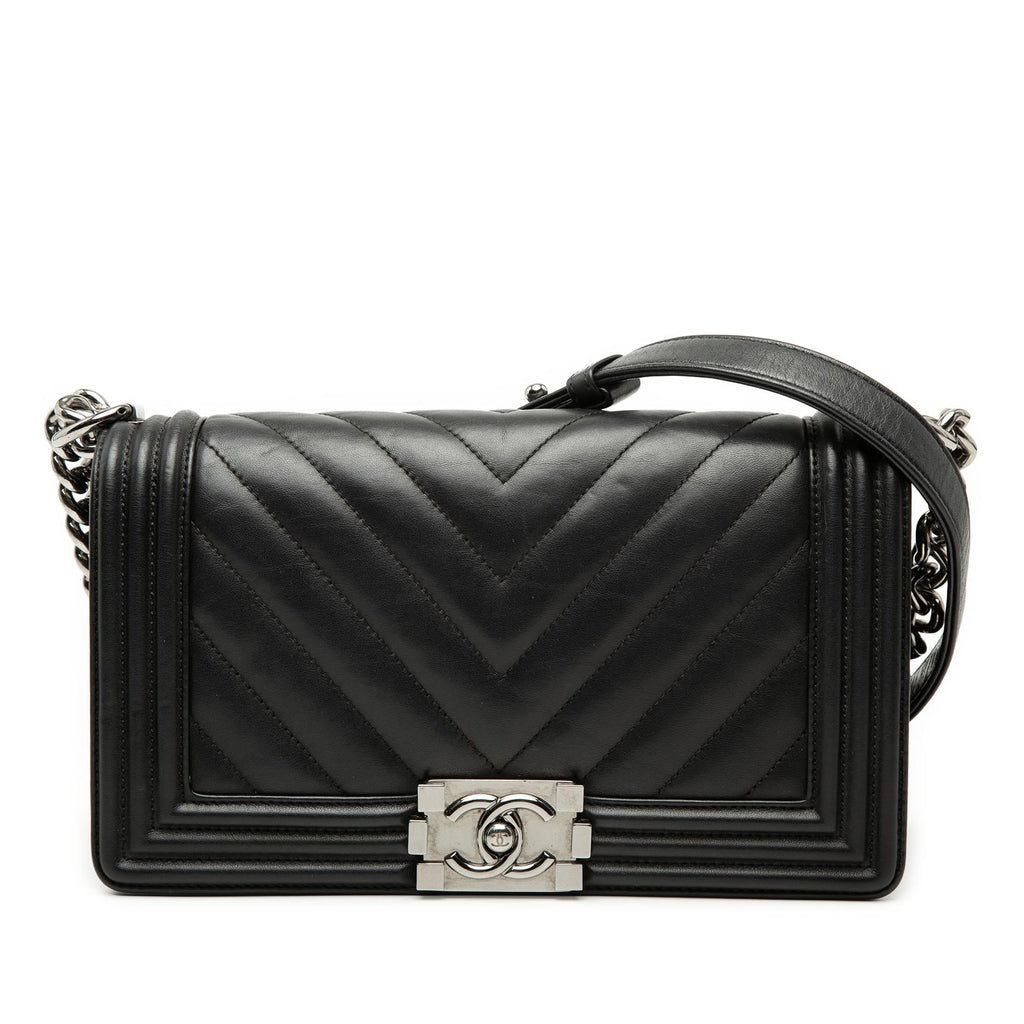Chanel Old Medium Chevron Lambskin Boy Flap
