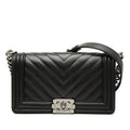 Chanel Old Medium Chevron Lambskin Boy Flap