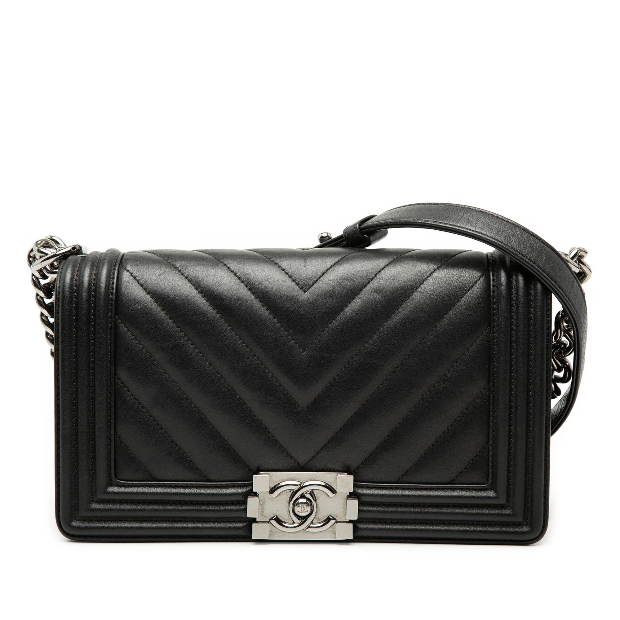 Chanel Old Medium Chevron Lambskin Boy Flap