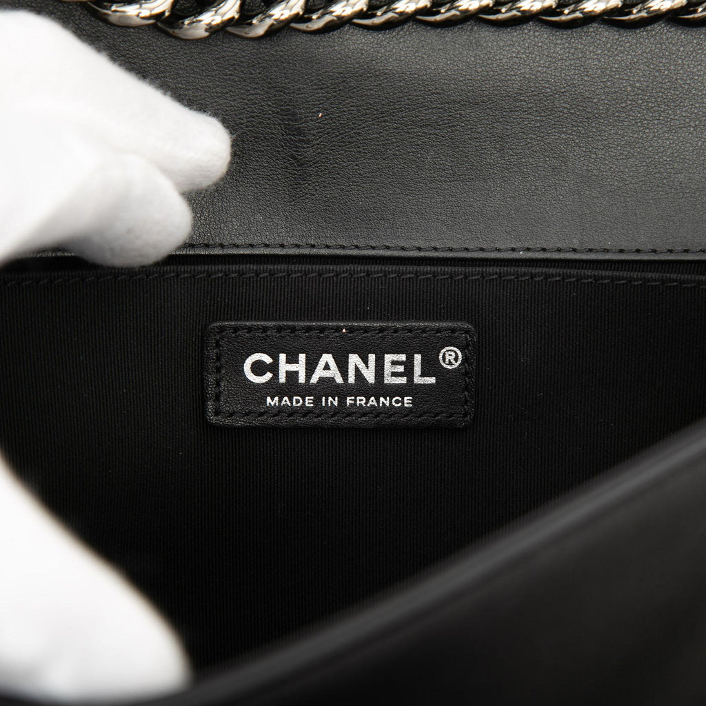 Chanel Old Medium Chevron Lambskin Boy Flap