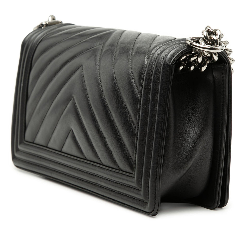 Chanel Old Medium Chevron Lambskin Boy Flap