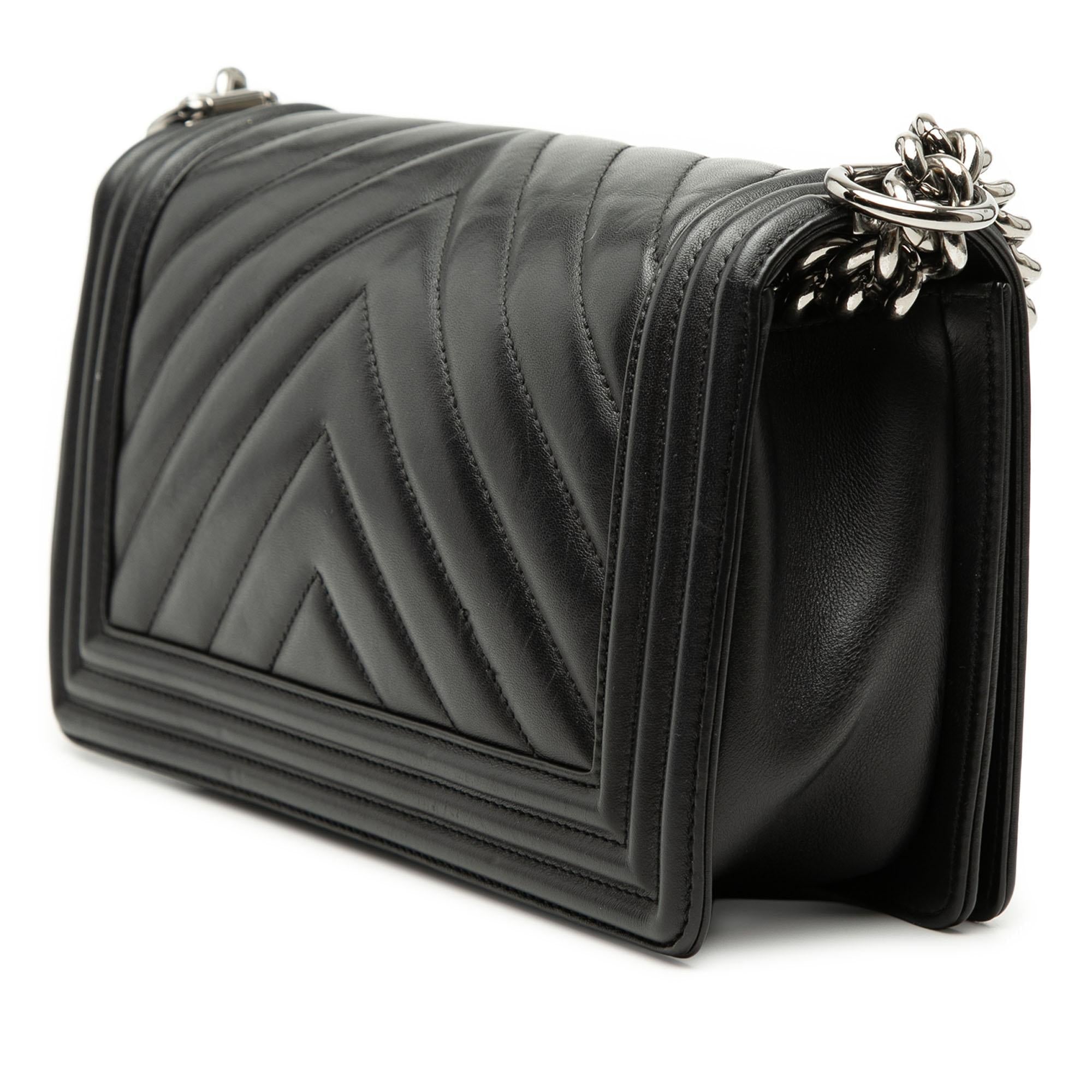 Chanel Old Medium Chevron Lambskin Boy Flap