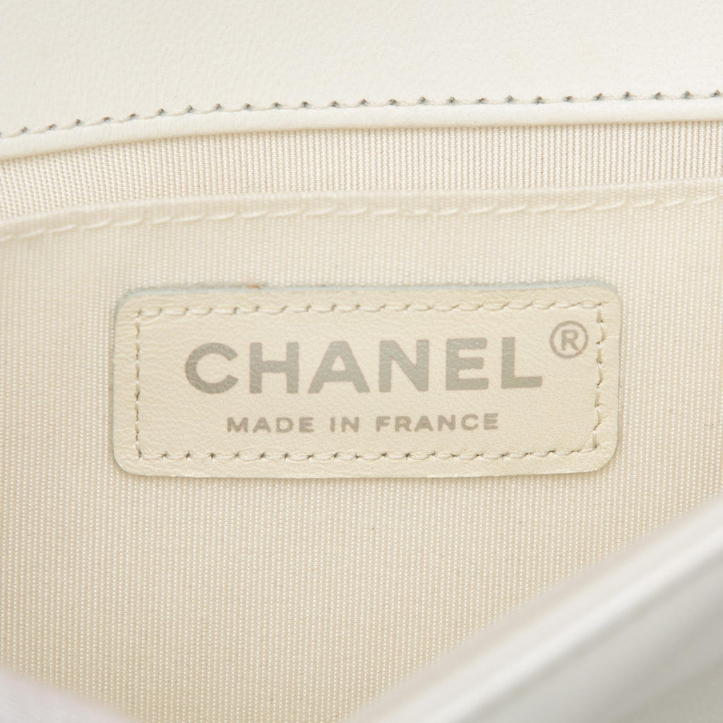 Chanel Old Medium Chevron Lambskin and Iridescent PVC Boy Flap