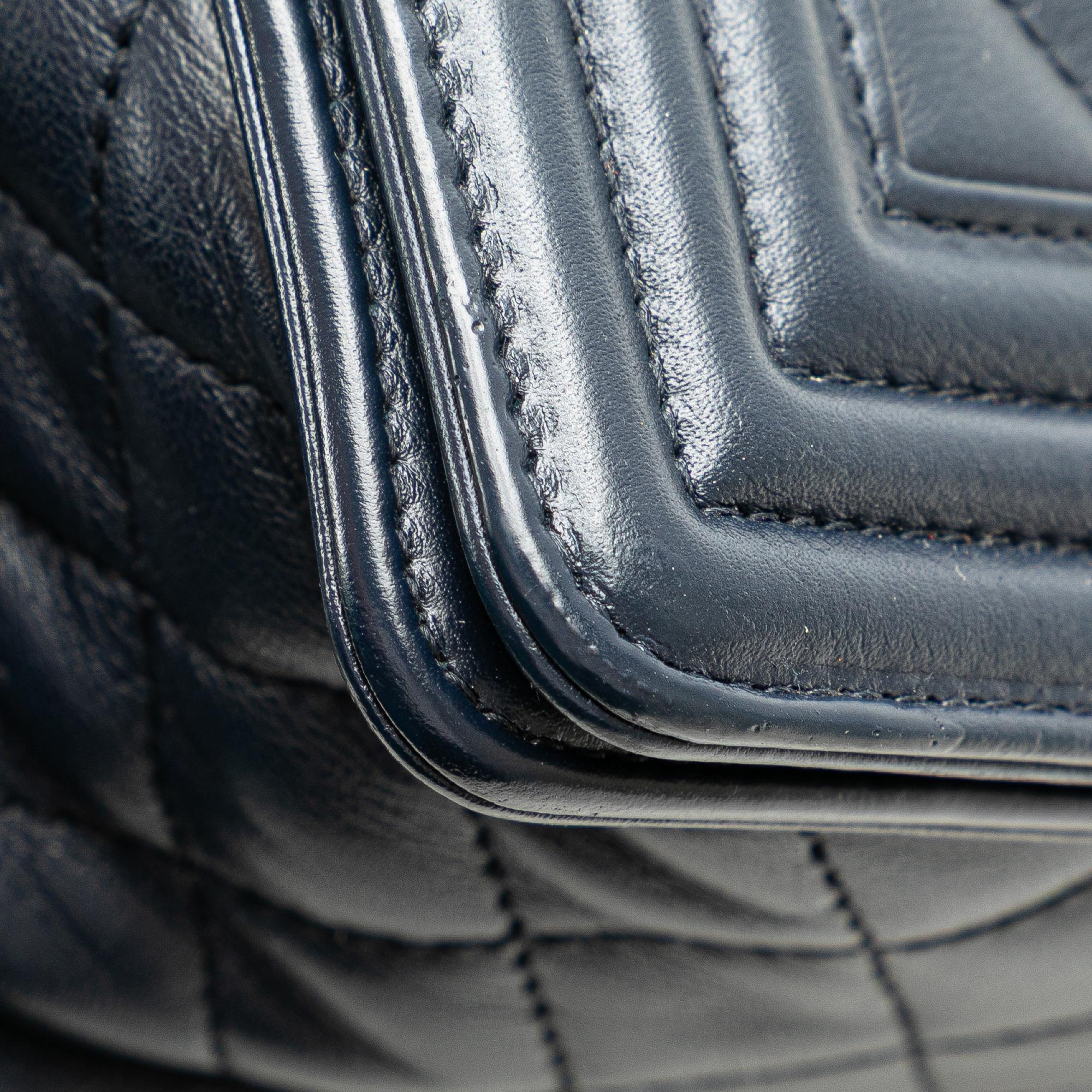 Chanel Old Medium Chevron and Diamond Quilted Lambskin Boy Flap