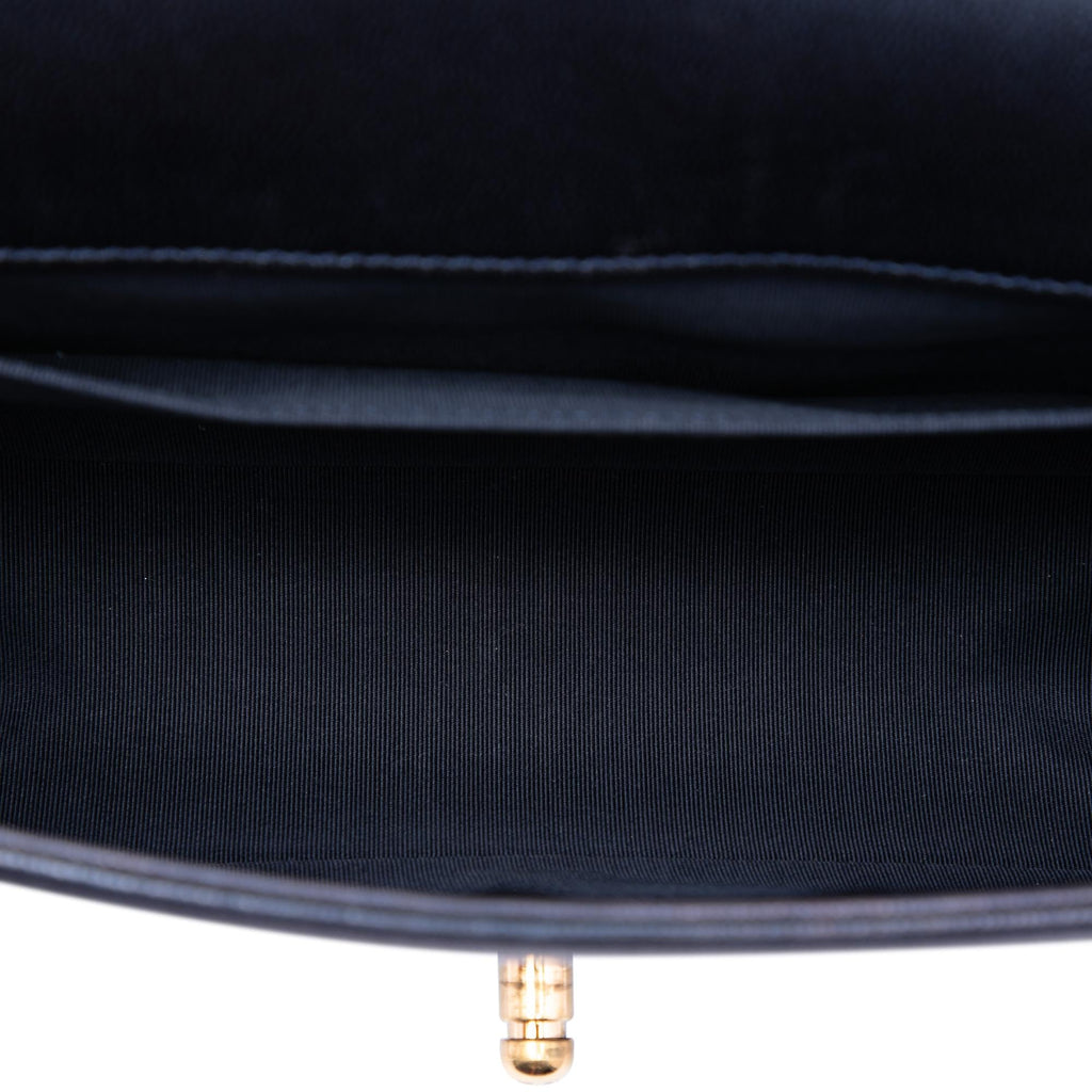 Chanel Old Medium Lambskin Embossed Cube Boy Flap